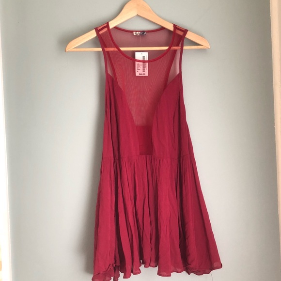 OPEN TO OFFERS Free People Cutout Mesh Swing Top - Picture 1 of 3